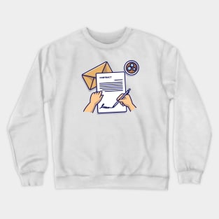 Hand Writng Letter With Envelope Cartoon Crewneck Sweatshirt